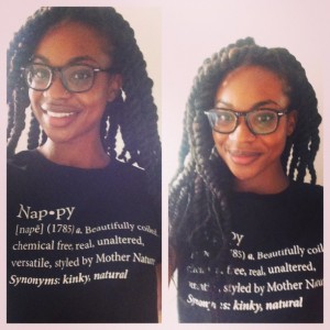 Proud wearing my Global Couture Nappy Tee.