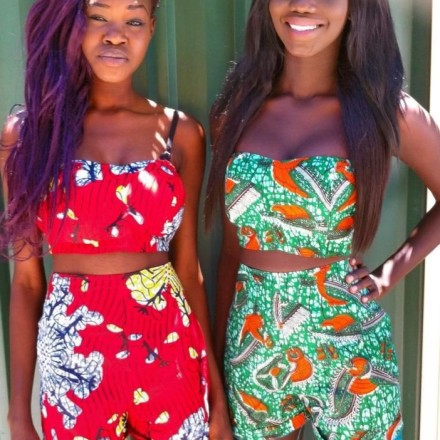 african print crop and short sets