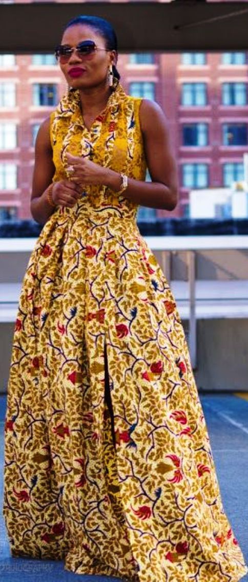 african print maxi dress