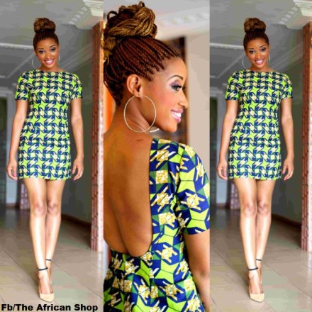 african print short dress