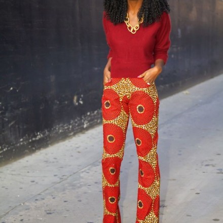 african print trousers