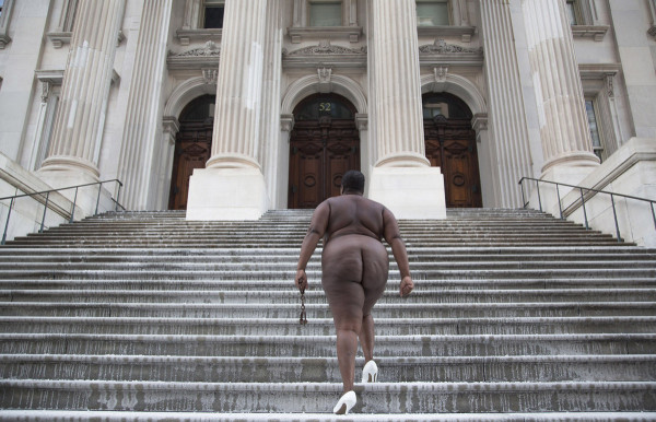 "Over My Dead Body", New York City Hall from the White Shoes series, Copyright Nona Faustine