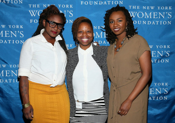 NEW YORK, NY - MAY 14:  (L-R) CWB honorees Alicia Garza, Patrisse Cullors and Opal Tometi attend The New York Women's Foundation Celebrating Women Breakfast at Marriott Marquis Hotel on May 14, 2015 in New York City.  (Photo by Jemal Countess/Getty Images for The New York Women's Foundation)