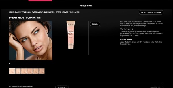 The Maybelline matte foundations available in the UK.