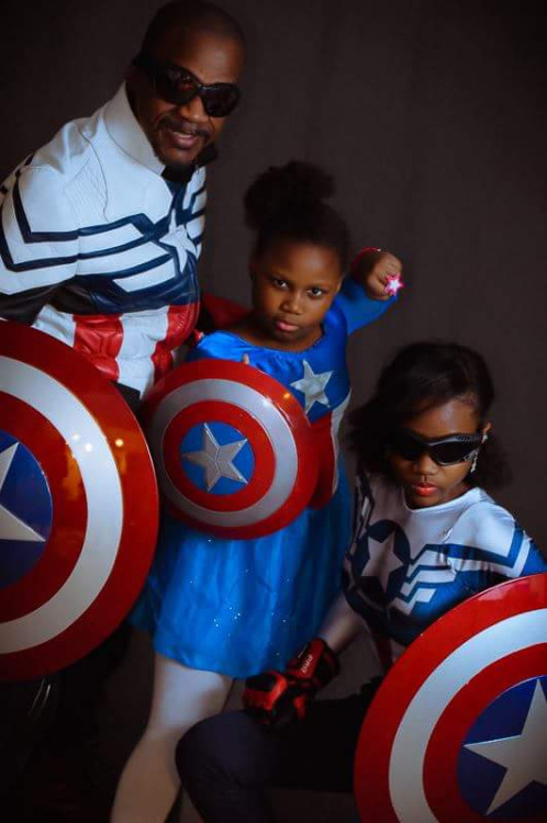 black family captain america cosplay