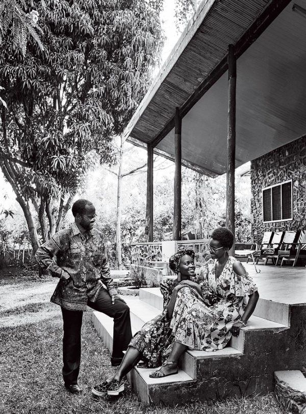 Lupita at home with her father, Senator Peter Anyang Nyong'o (far left), who represents the county of Kisumu and her mother Dorothy Nyong'o (far right), the managing director of the Africa Cancer Foundation.